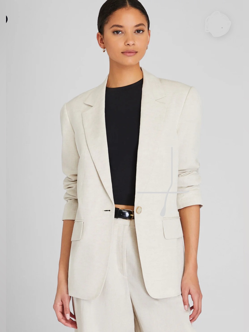 Club Monaco Relaxed Single Breasted Linen-Blend Blazer Size small #linen blazer